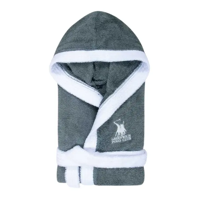 Greenwich Polo Club Παιδικό Μπουρνούζι Αγόρι Essential, Χρώμα Σκούρο Γκρι 2