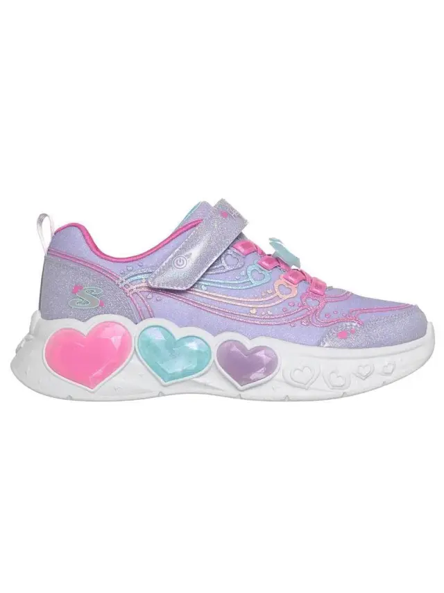 Skechers Heart Lights Παιδικά Αθλητικά με Φωτάκια Μωβ 303266LC-LVMT