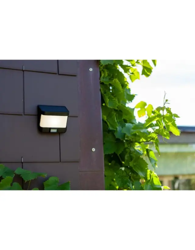 TRY Wall PIR Matt Black 5000K (Daylight) Solar Integrated panel PIR Sensor