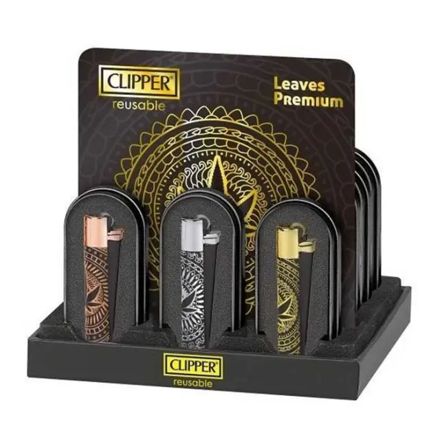 Clipper Αναπτήρας Μεταλλικός Μεγάλος - Leaves Premium 2