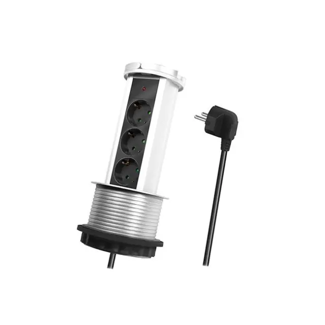 LogiLink Power Strip 3-socket 1.8m Black / Silver (LPS235A)