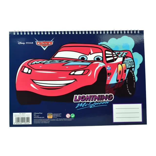 Μπλοκ ζωγραφικής 23x33εκ. με αυτοκόλλητα Disney Cars
