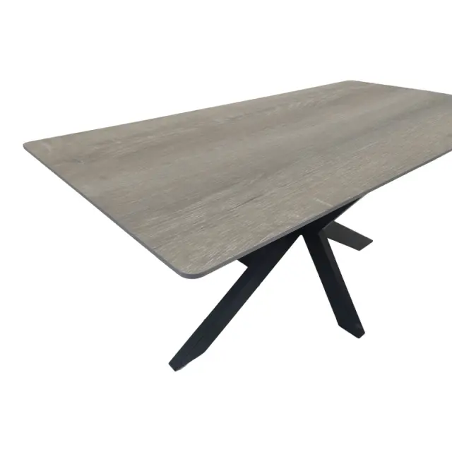 Τραπέζι Bethan pakoworld sonoma με γκρι mdf και μαύρο μέταλλο 180x90x75εκ 3