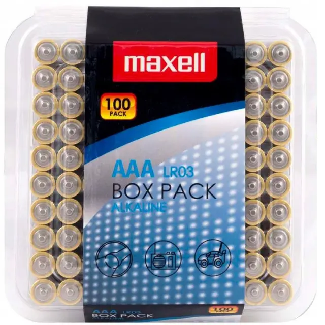 MAXELL AAA 100 τεμάχια αλκαλικές μπαταρίες 1.5V