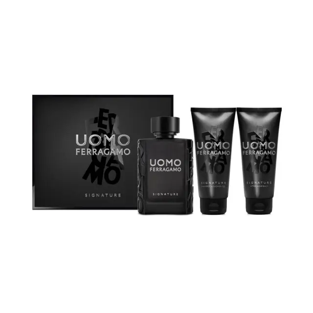 Salvatore Ferragamo Uomo Signature Pour Homme Eau de Parfum 100ml & Shower Gel 100ml & After Shave 100ml