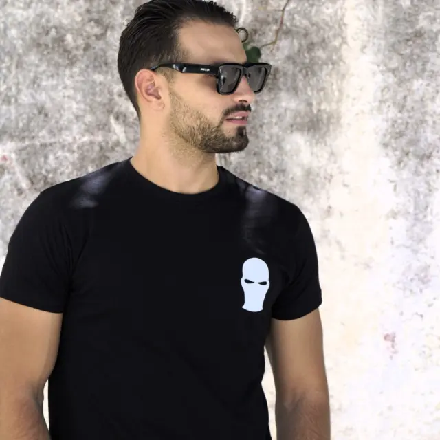 Ghetto Black T-Shirt White Mask Logo | Unisex 2
