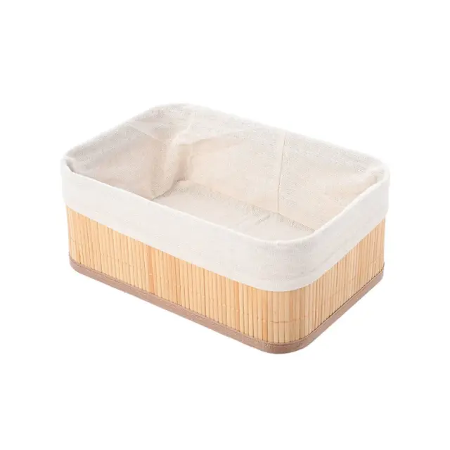 Estia Καλάθι Οργάνωσης Bamboo Essentials 30X20Cm Me Επένδυση
