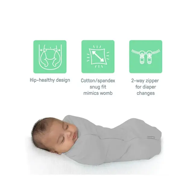SwaddleMe Pod Πάνα Αγκαλιάς για Φάσκιωμα με Φερμουάρ Scribble Elephant 0-2 Μηνών 3