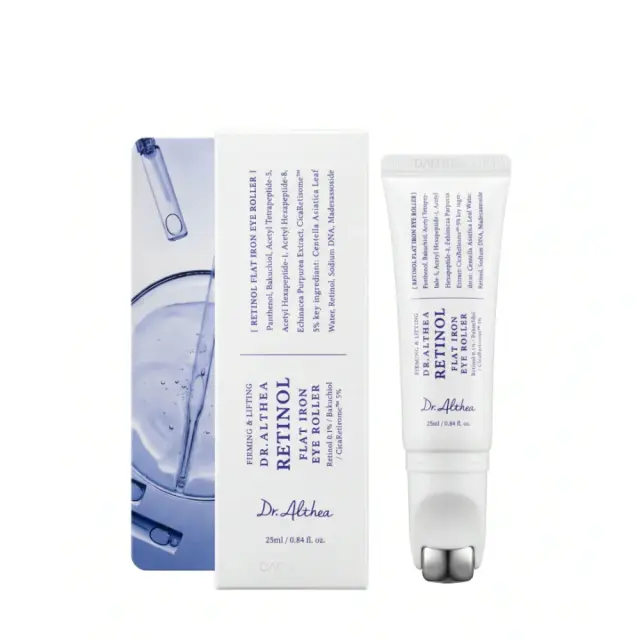 Dr. Althea Retinol Flat Iron Eye Roller Καταπραϋντικό + Αντιγηραντικό Serum Ματιών με Bakuchiol + Ρετινόλη για Μαύρους Κύκλους + Σακούλες 25ml