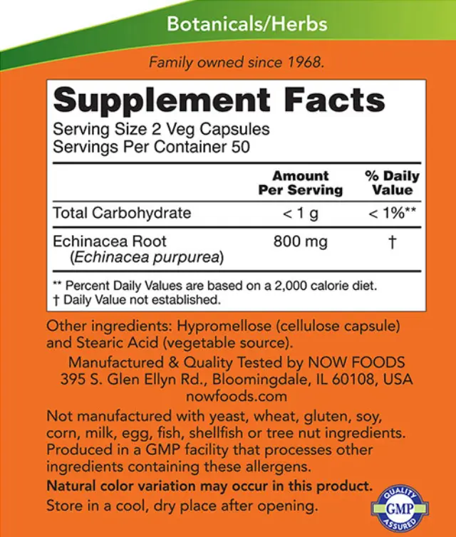 Now Foods Echinacea 400 mg 2