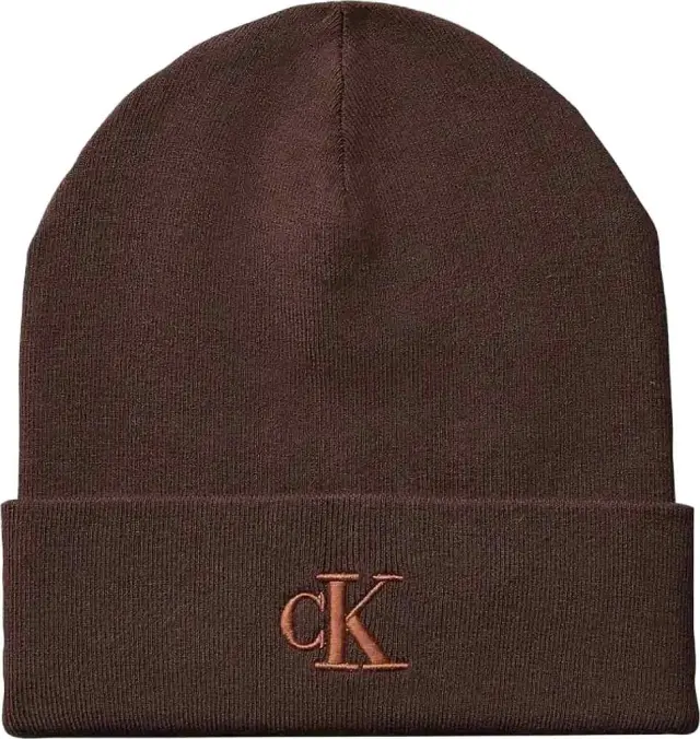 Calvin Klein Γυναικείος Σκούφος CK Fine Rib Beanie Καφέ