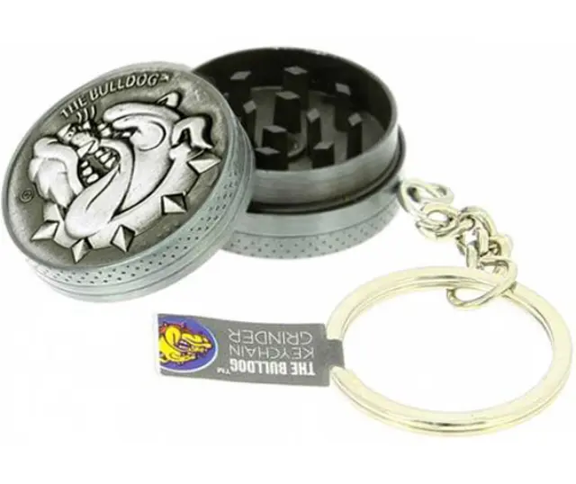 The Bulldog Amsterdam Keychain Grinder Μπρελόκ Μεταλλικό Ασημί - 2 Parts NEW DESIGN
