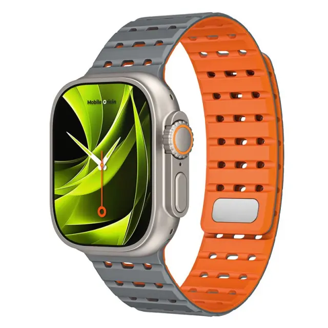 Mobile Origin Magnetic Strap, grey/orange - AW Ultra 2/1(49mm)9/8/7(45mm)/6/SE/5/4(44mm)/3/2/1(42mm) 2