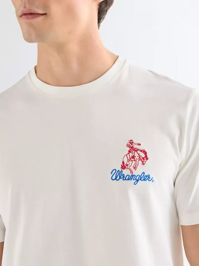 Wrangler Ανδρικό EMBROIDERY T-Shirt 112377987 – Worn White - S 3