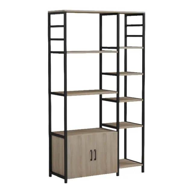 Επιδαπέδια ραφιέρα Ranea pakoworld sonoma-μαύρο 85x32x150εκ 2