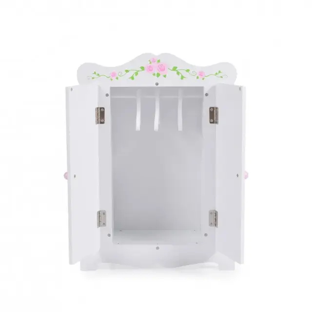MONI TOYS - Wooden Wardrobe with 3 Hangers - 3800146222543 2