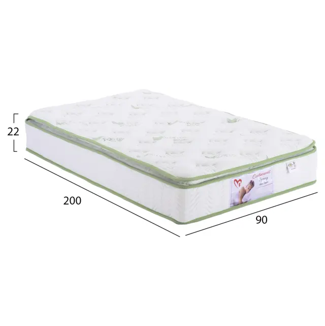 ΣΤΡΩΜΑ CONTINUOUS SPRING ΜΕ ΑΝΩΣΤΡΩΜΑ ALOE VERA 90X200 FB9372.20 ΜΟΝΗΣ ΟΨΗΣ 2