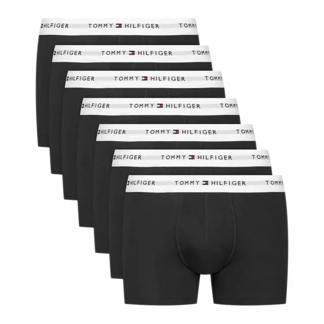 Tommy Hilfiger Ανδρικό Boxer Signature Repeat Logo Trunks - Επταπλό πακέτο, Χρώμα Μαύρο
