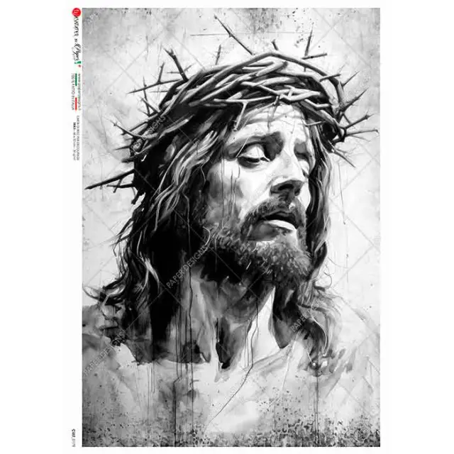 Ριζόχαρτο για Decoupage PaperD, Χριστός με ακάνθινο στεφάνι, 30x40cm