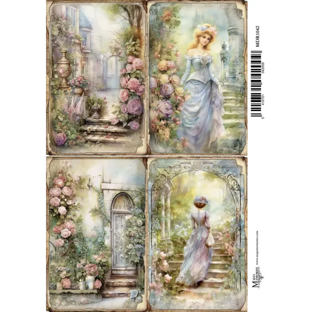 Ριζόχαρτο Maja's Memories, 30x42cm, Κοπέλες και λουλούδια, MDR1042