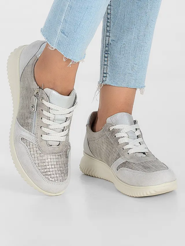 Imac Sneakers Γυναικείο δέρμα/δέρμα Nubuck Ασημί IMA/556040 ACCIAIO/PERLATA 2