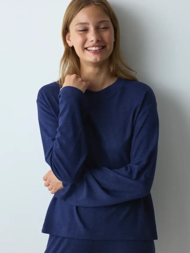 Triumph Γυναικεία Μπλούζα Πυτζάμας Cozy Comfort X 01, Χρώμα Μπλε 3