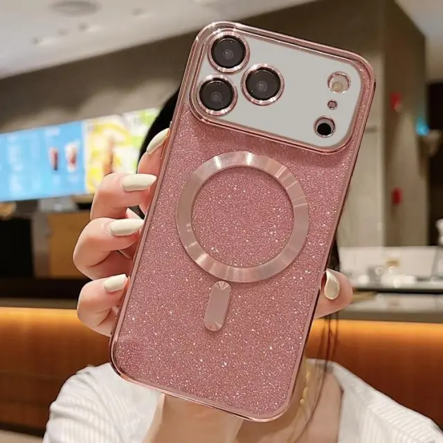 Glitter Electroplating MagSafe Θήκη για iPhone 17 Pro Max/18 Pro Max- Rose Gold OEM