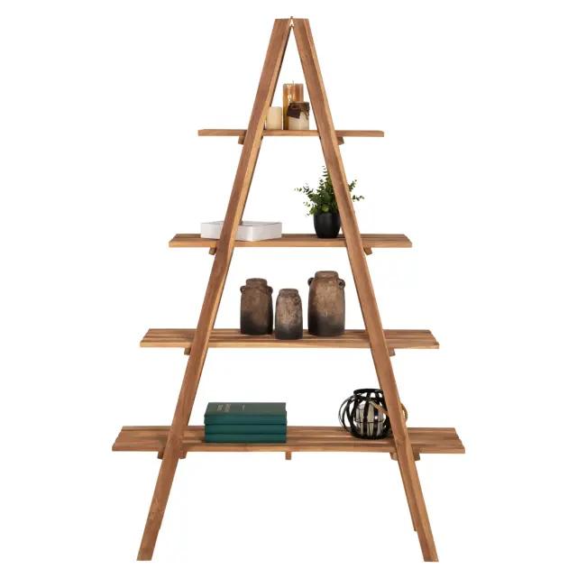 ΒΙΒΛΙΟΘΗΚΗ FB97895 TEAK ΞΥΛΟ ΣΕ ΦΥΣΙΚΟ ΧΡΩΜΑ 120x33x180Y εκ. 3