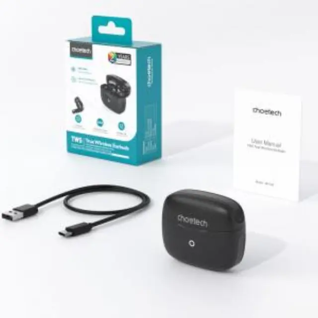 True Wireless Ακουστικά Bluetooth Choetech BH-T83 ANC+ENC Μαύρο N70853 2