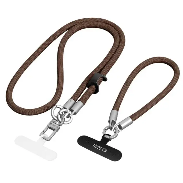 Tech-protect C10s Rope Crossbody & Wrist Walnut Brown/titanium 3
