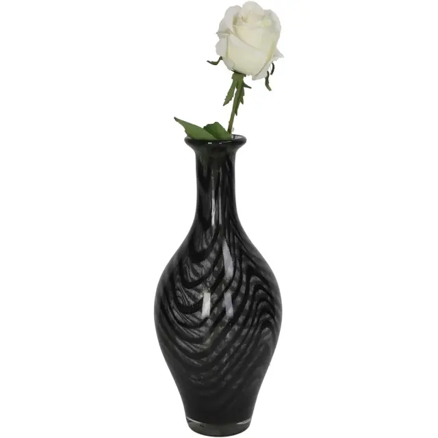 Βάζο Μαύρο Γυαλί 14x14x32.5cm 2