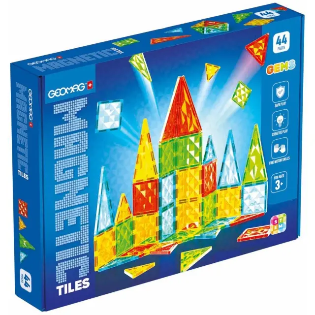 Geomag Magnetic Tiles Gems Μαγνητικά Πλακίδια 44τμχ 3+ Ετών