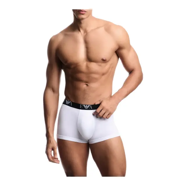 Emporio Armani Ανδρικό Boxer Bold Eagle Logo Waistband - Τριπλό Πακέτο, Χρώμα Λευκό-Μπλε-Μαύρο 2