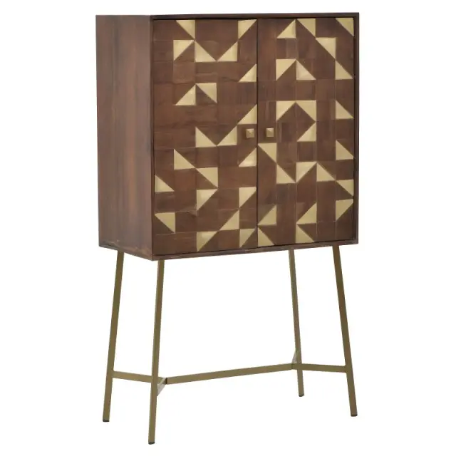 Ντουλάπι Φυσικό/Χρυσό Ξύλο/Μέταλλο 85x45x150cm 3-50-971-0009