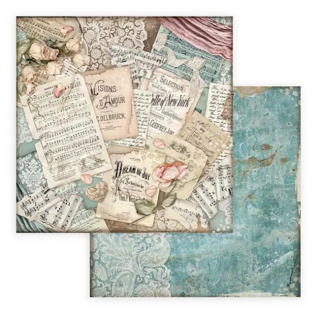Χαρτί Scrapbooking Stamperia Διπλής Όψης - Passion Scores - 31x30cm