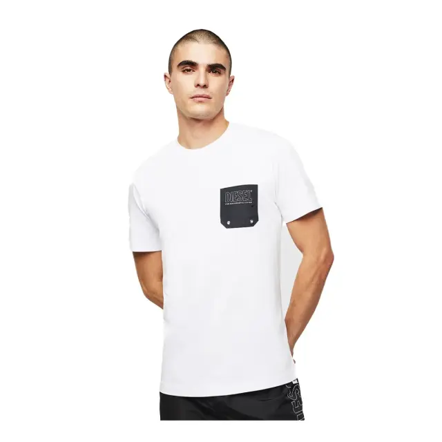 Diesel Ανδρικό Μπλουζάκι Diego Contrast Pocket, Χρώμα Λευκό - S
