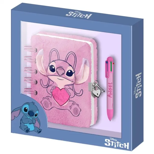 Σετ Σημειωματάριο Disney Stitch Disney Angel Heart Plush diary + pen 09271