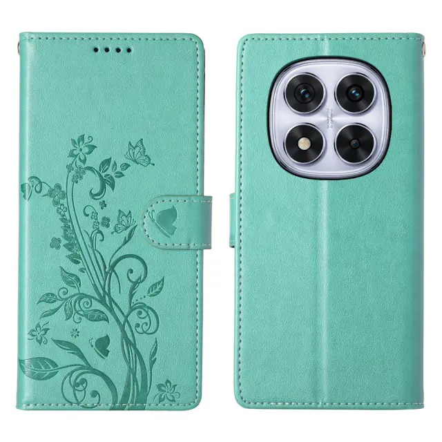 Θήκη Βιβλίο Floral για Redmi Note 14 Pro 5G/Poco X7 5G-Green OEM 2