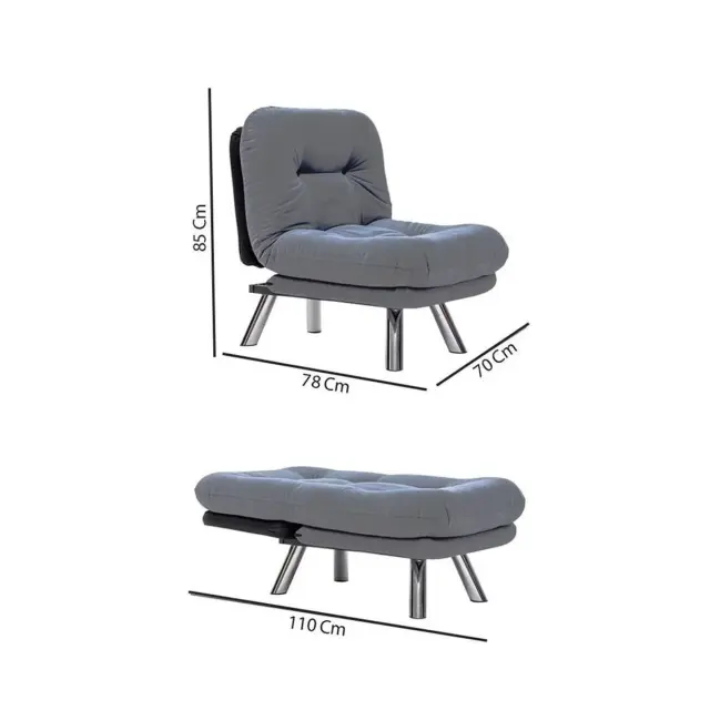 Πολυθρόνα-Κρεβάτι Πολύχρωμο LAGA SMALL SOLO 2
