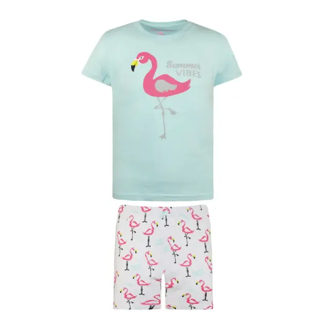 Energiers Παιδική Πυτζάμα Κορίτσι Flamingo Summer Vibes, Χρώμα Λευκό