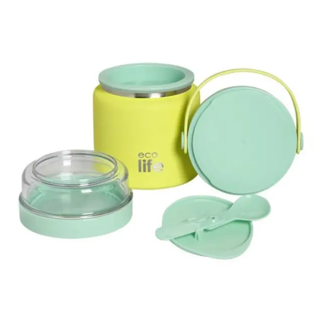 Eco Life Στρογγυλό Θερμός Φαγητού 450ml Yellow 33-BO-9020 2