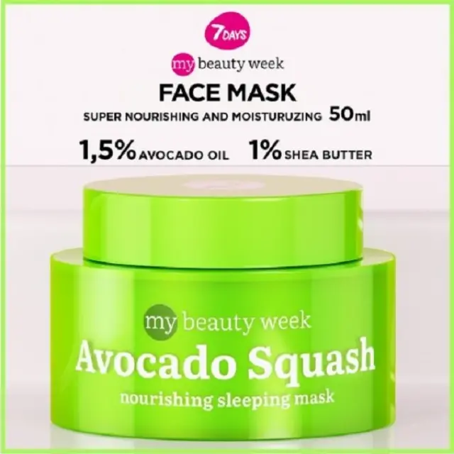 7 Days Mb Avocado Squash Nourish Sleeping Mask Μάσκα Προσώπου Βαθιάς Θρέψης 50ml 2