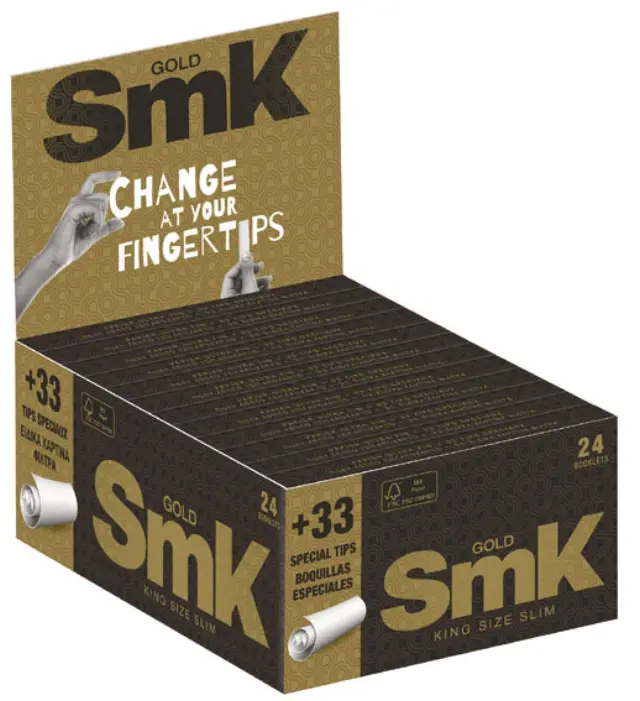 SMK Χαρτάκια - King Size Slim Gold με Τζιβάνες 2