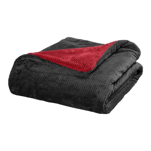 Beauty Home Κουβέρτα υπέρδιπλη διπλής όψεως Art 11601 Jacquard fleece 700gsm Fiesta Plus 220x240 Μαύρο,Κόκκινο 2