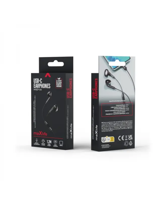 Maxlife wired earphones MXEP-04 USB-C black