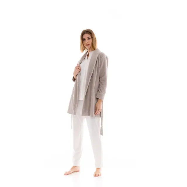 Ρόμπα BAMBOO NOS Elephant Grey W1451 Pink Label 3