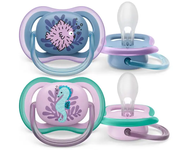 Philips Avent Ultra Air Πιπίλα Σιλικόνης 6-18 Μηνών Ψάρι & Ιππόκαμπος, 2τμχ