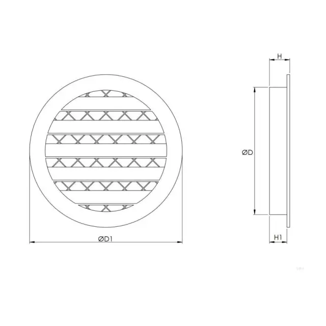 Europlast MRA125 - Περσίδα Εξαερισμού Αλουμινίου με Πλέγμα Προστασίας 2