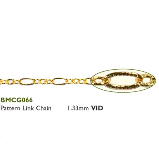 Αλυσίδα Pattern Link 1.33mm Gold Plated ~ 0.5m