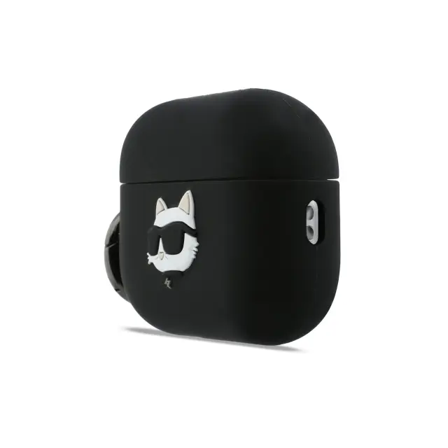 Karl Lagerfeld 3D Logo NFT Choupette Head Silicone Case for AirPods Pro 3 Black 2